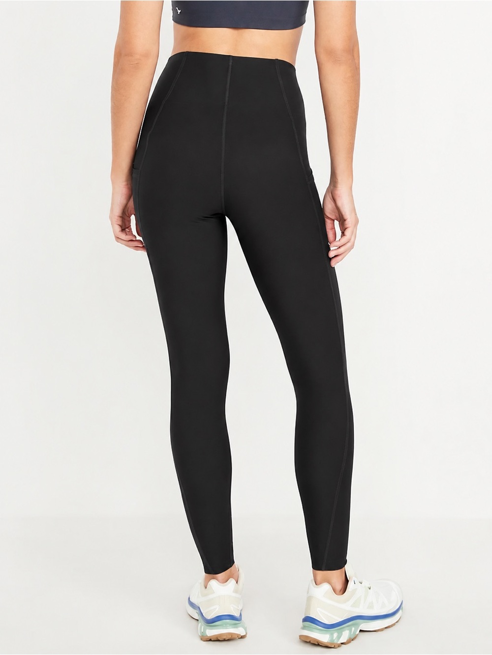 Old Navy Power Sculpt Pocket Leggings High Rise 7/8 Tight Black size small gym